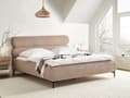 Miniatyrbillede 2 af 11: Seng Taupe Boucle 180 x 200 cm Moderne Dobbeltseng Stof To Mands Seng med Metalben Høj Sengeramme Minimalistisk Design