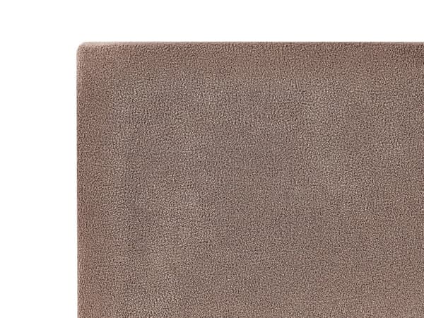Seng Brun Boucle 140 x 200 cm Dekorativ Tre Kvart Seng med Sengegavl Halvanden Mands Kvalitetseng Stofseng Teenageværelse