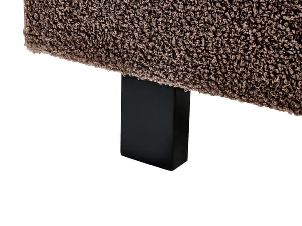 Seng Brun Boucle 140 x 200 cm Dekorativ Tre Kvart Seng med Sengegavl Halvanden Mands Kvalitetseng Stofseng Teenageværelse