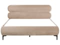 Miniatyrbillede 4 af 11: Seng Taupe Velour 180 x 200 cm Moderne Dobbeltseng Stof To Mands Seng med Metalben Høj Sengeramme Minimalistisk Design Velourseng