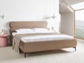 Miniatyrbillede 2 af 11: Seng Taupe Velour 180 x 200 cm Moderne Dobbeltseng Stof To Mands Seng med Metalben Høj Sengeramme Minimalistisk Design Velourseng