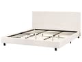 Miniatyrbilde 5 av 11: Sengeramme Off White Bouclé 180 x 200 cm Lamellbunn Sengegavl Moderne Design Dobbeltseng Soverom