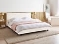 Miniatyrbilde 2 av 11: Sengeramme Off White Bouclé 180 x 200 cm Lamellbunn Sengegavl Moderne Design Dobbeltseng Soverom