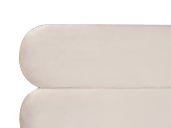 Sengeramme Lysebeige Fløyel Polstring Svart Metall Ben 160 x 200 cm Slatted med Wingback Sengegavl Soverom Klassisk Minimalistisk