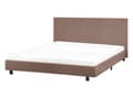 Miniatyrbilde 4 av 11: Sengeramme Brun Bouclé 140 x 200 cm Lamellbunn Sengegavl Moderne design Dobbeltseng Soverom