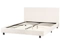 Miniatyrbilde 5 av 11: Sengeramme Off White Bouclé 160 x 200 cm Lamellbunn Sengegavl Moderne Design Dobbeltseng Soverom