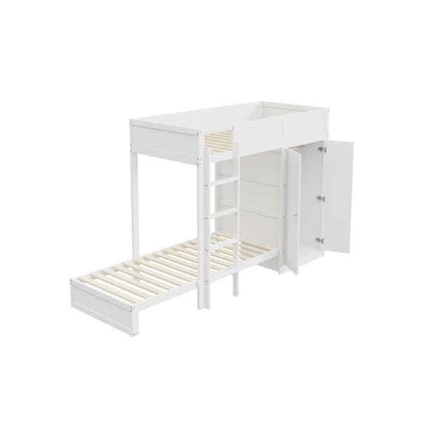 Översäng, 90*200 cm, med vertikala säkerhetssteg, garderob, hög stängseldesign, vit