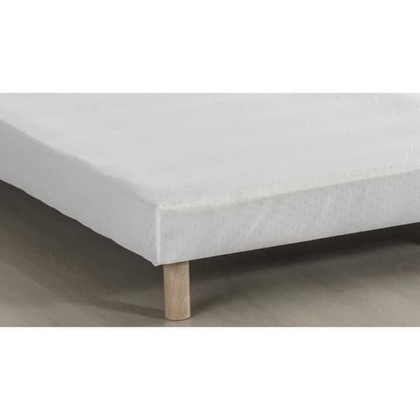 DEKO DREAM Rakenne - Lamellboxfjädrar x 2 - 180 x 200 - Vitt massivt trä + fötter