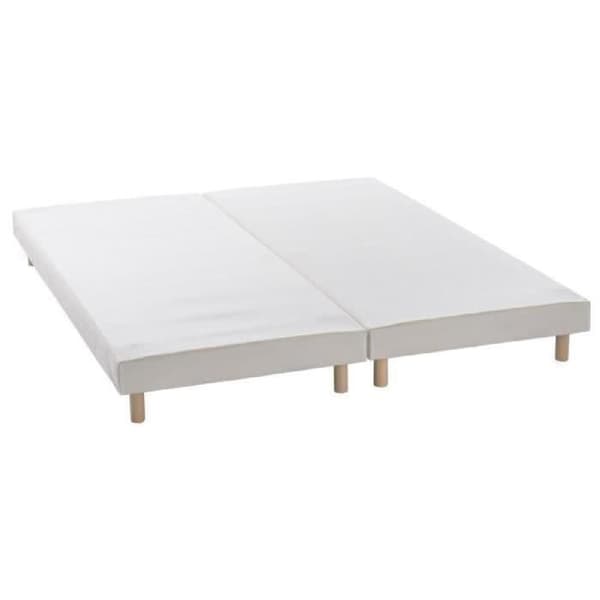 DEKO DREAM Rakenne - Lamellboxfjädrar x 2 - 180 x 200 - Vitt massivt trä + fötter
