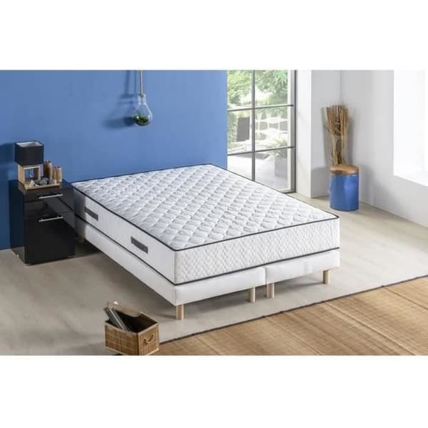 Madrass + resårsats 2 x 90 x 200cm - Pocketfjädrar - 24 cm - 7 komfortzoner - Balanserad - DÉKO DREAM Avkoppling