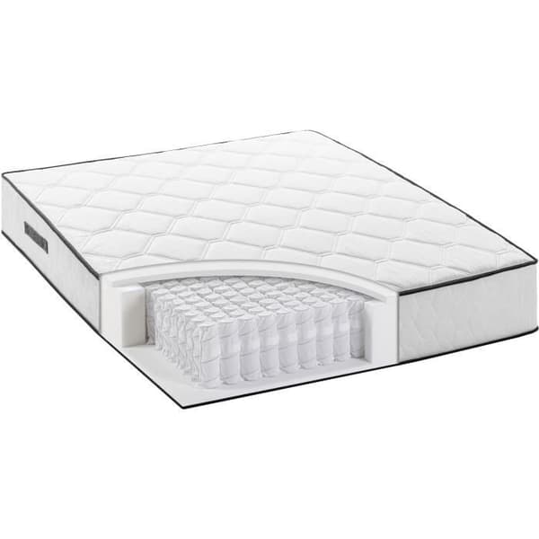 Madrass + resårsats 160 x 200 cm - Fjädrar - 7 zoner - 27 cm - Balanserad - DEKO DREAM Avslappning