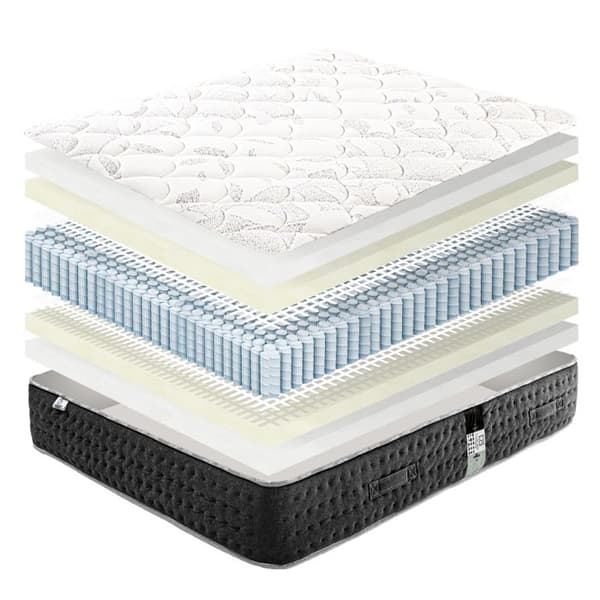 LYX LITERIE - Madrass + resårsats - SERENITE - 140 x 190 cm - Klädd - Fast - Sommar/vintersida
