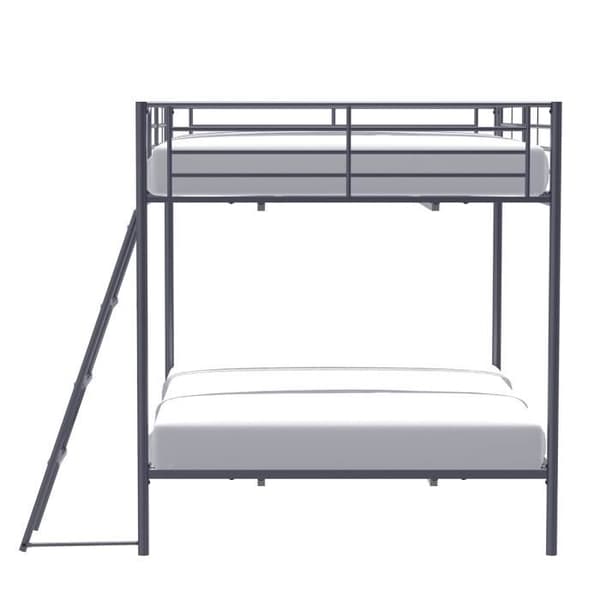 Våningssängar i metall - Mörkgrå - Boxfjädrar ingår - 2 x 140 x 190 cm - ALICE