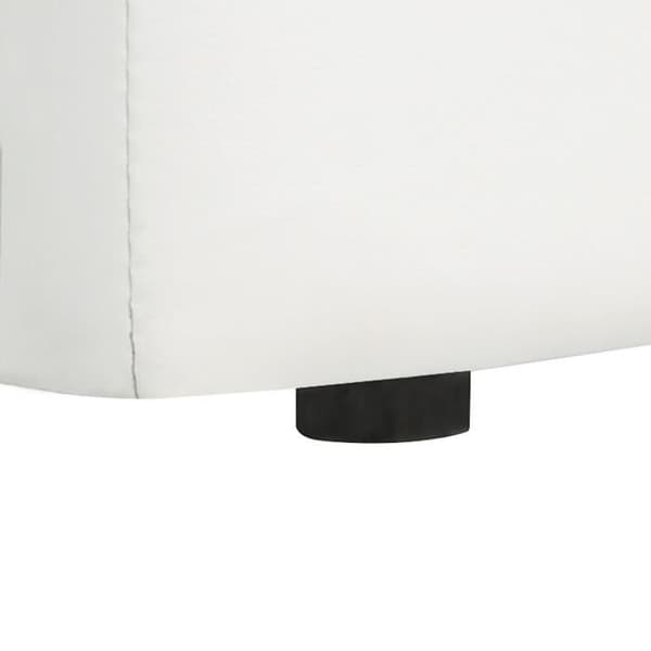 VIRGINIA Vuxen vadderad förvaringssäng med strass 160x200 cm - Vit imitation - Boxfjäder ingår