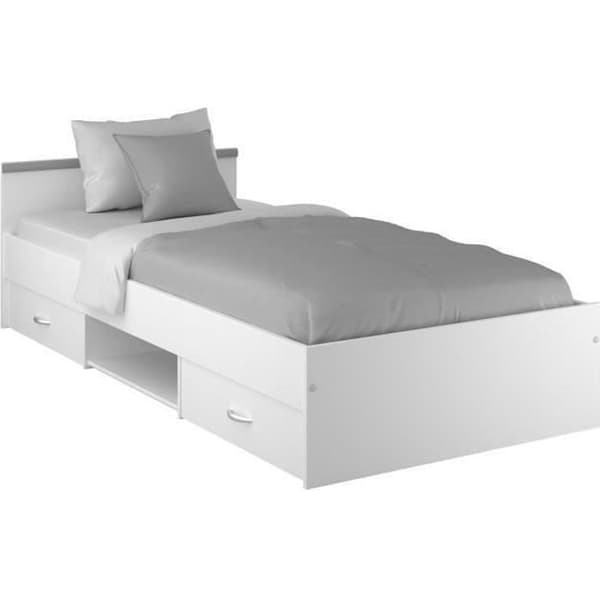PARISOT ZODIAC Modern matt vit barnsäng - B 90 x D 200 cm