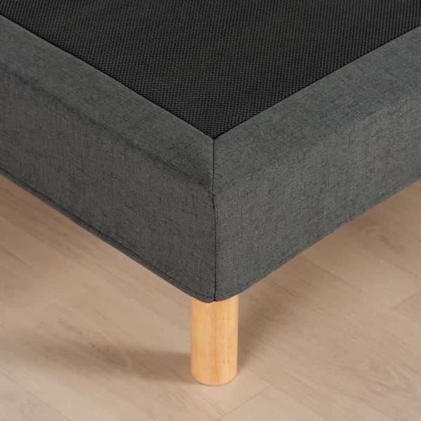 Sommier tapissier - 140x190 cm - Mörkgrå - Kit - DEKO DREAM Eazyx