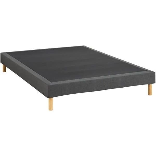 Sommier tapissier - 140x190 cm - Mörkgrå - Kit - DEKO DREAM Eazyx