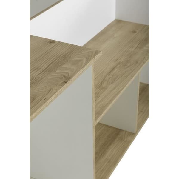 Lit combiné enfant OSCAR - 90 x 190 cm - Ljus ek / Vit - Diagone