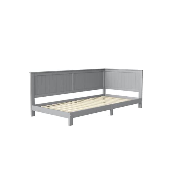Soffa-säng 90*200 cm, enkel dagbädd i trä, barnsäng, grå.