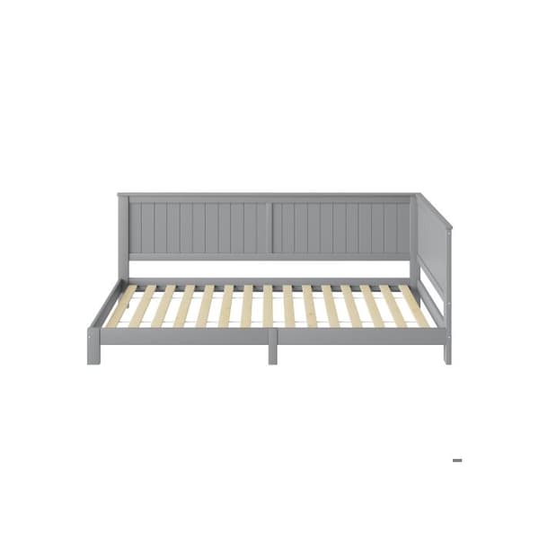 Soffa-säng 90*200 cm, enkel dagbädd i trä, barnsäng, grå.