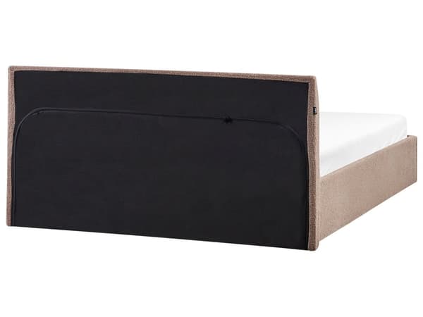 Seng Brun Boucle 180 x 200 cm Dekorativ Tre Kvart Seng med Sengegavl Halvanden Mands Kvalitetseng med Opbevaring Teenageværelse