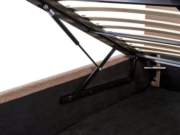 Seng Brun Boucle 180 x 200 cm Dekorativ Tre Kvart Seng med Sengegavl Halvanden Mands Kvalitetseng med Opbevaring Teenageværelse