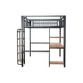 Miniatyrbild 6 av 6: 140*200 cm metal bunk bed, säkerhetsskala med stege, svart
