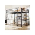 Miniatyrbild 2 av 6: 140*200 cm metal bunk bed, säkerhetsskala med stege, svart