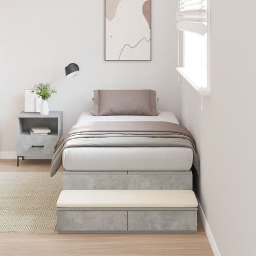 Förvaringssängram Betonggrå 80x200 cm