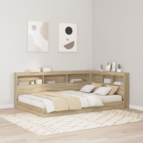 Bokhyllesäng Sonoma Ek 120x190 cm Spånskiva