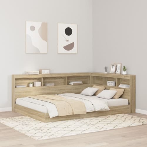 Bokhyllesäng Sonoma Ek 140x200 cm Konstruerat trä