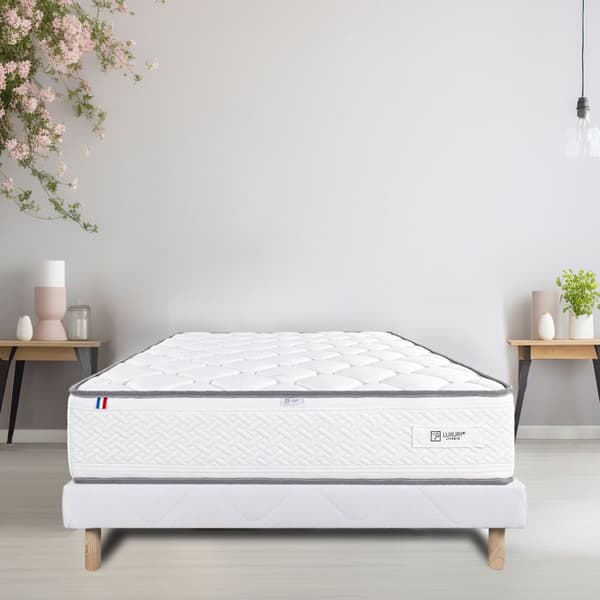 LYX LITERIE - Madrass + resårsats - IRIS - 160 x 200 cm - Klädd - Fast - Sommar/vintersida