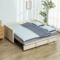 Miniatyrbillede 2 af 6: Rootz 2 -i -1 sovesofa ramme - konvertibel sofa - dobbelt madras seng - fløjl komfort, glatte ruller - sofa: 203L x 99b x 75H cm, seng: 203L x 190,5b