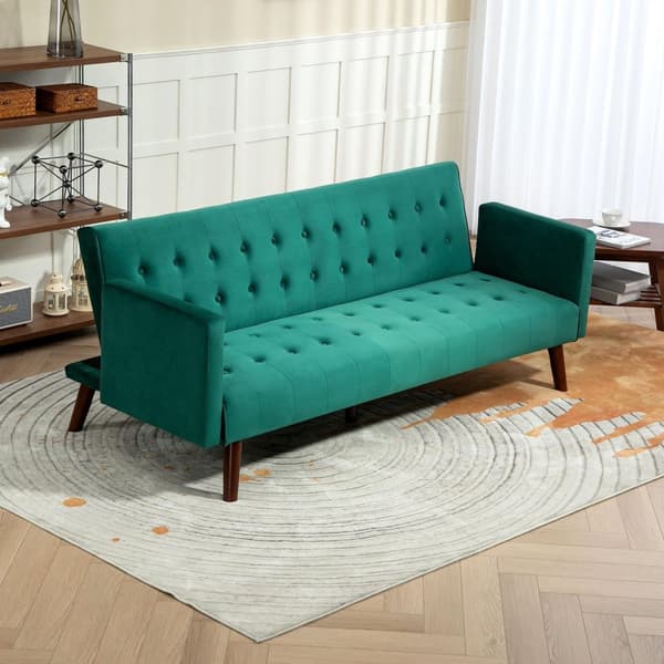 Rootz 3 -sits soffa soffa - elegant vadderad soffa - sammet soffa säng - klick -klackmekanism - 183 cm x 79 cm x 73,5 cm