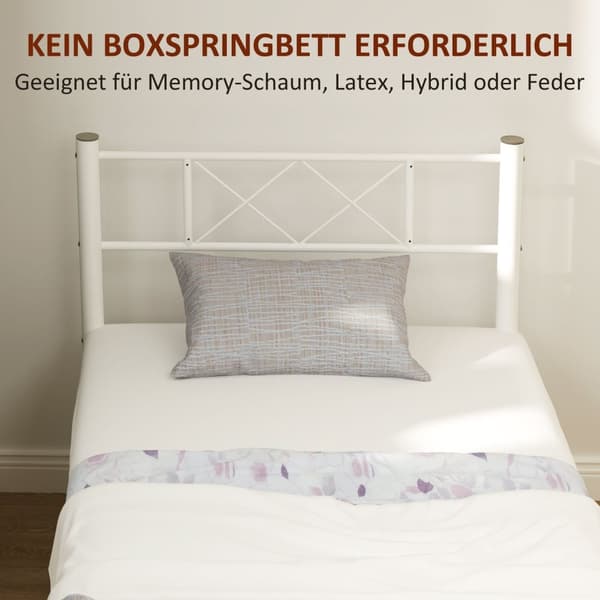 Rootz Bed Frame - Enkelteng - Høj hovedgærdebed - Opbevaringsplads - Stålramme - 96L X 208W X 88H CM
