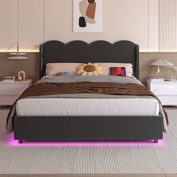 Rootz Kaksinkertainen vuode - pehmustettu sänky - Velvet -sänky - Hydraulinen säilytys - USB -lataus - 205 cm x 168 cm x 96 cm