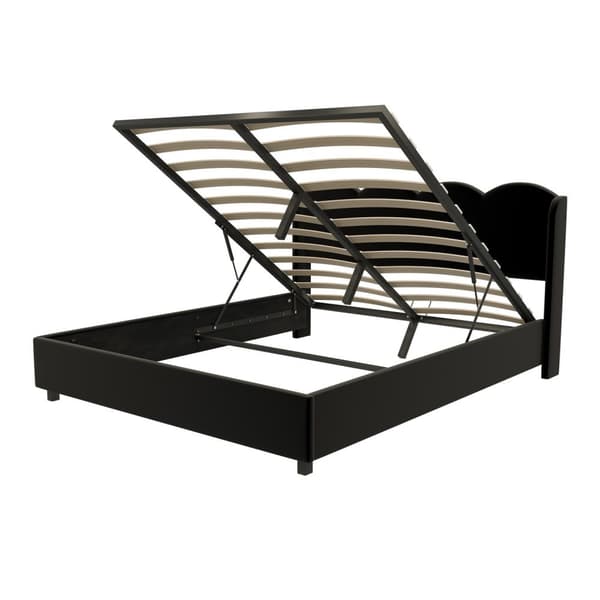 Rootz Kaksinkertainen vuode - pehmustettu sänky - Velvet -sänky - Hydraulinen säilytys - USB -lataus - 205 cm x 168 cm x 96 cm