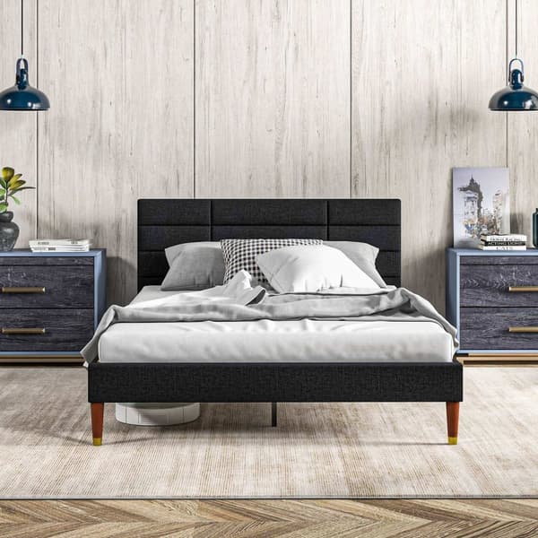 Rootzin kaksoisvuode - Slatted Sänky - pehmustettu pääty - tukee jopa 250 kg - 141 cm x 207cm x 88cm - ihanteellinen rauhalliseen nukkumiseen