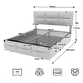 Miniatyrbillede 3 af 10: Rootz Double Seng - Opbevaringsseng - Velvet Bed - LED & USB - Hydraulisk opbevaring - 208,5 cm x 144 cm x 105-115cm
