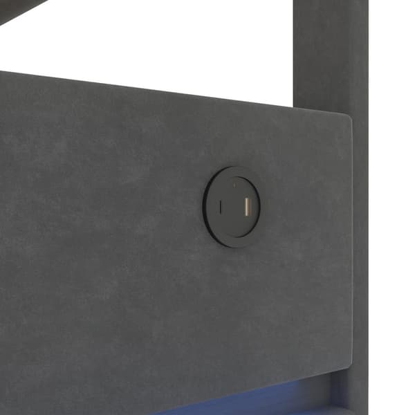 Rootz Double Seng - Opbevaringsseng - Velvet Bed - LED & USB - Hydraulisk opbevaring - 208,5 cm x 144 cm x 105-115cm