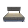 Miniatyrbillede 1 af 10: Rootz Double Seng - Opbevaringsseng - Velvet Bed - LED & USB - Hydraulisk opbevaring - 208,5 cm x 144 cm x 105-115cm