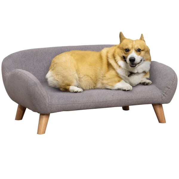 Rootz Dogofa Scandinavian Style Pet Sofa - Stilfuld hunde sofa - Komfortabel katte lounge - Blød polstring - 72 x 44 x 31 cm - Grå stofafdækning