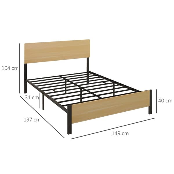 Rootz Kaksivuode - Teräsvuode - Slatted Bed - New York Loft Style - 149cm x 197cm x 104cm - Luonnollinen muotoilu ja optimaalinen vakaus