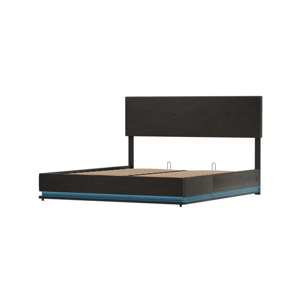 Rootz Kaksivuodekehys - säilytysvuode - Velvet -sänky - LED -valaistus - USB -lataus - 211 cm x 153 cm x 113cm