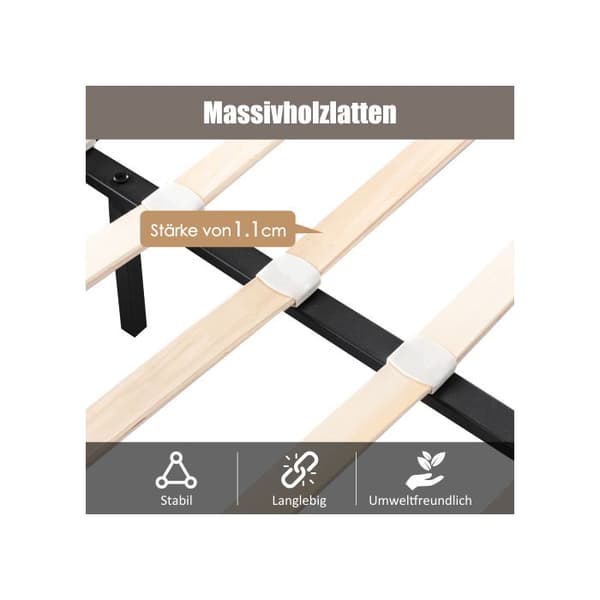 Madrassäng med stoppning, LED-madrassäng, 140*200 cm, vit, sänggavel och konstläder