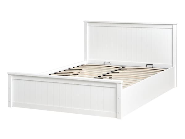 Ottomansk Seng i Hvit Furu 140 x 200 cm med Løftbar Ramme