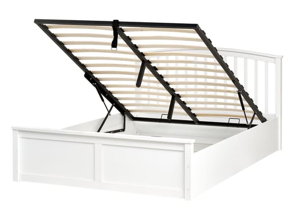 Ottomansk Seng i Hvit Furu 140 x 200 cm med Løftbar Ramme