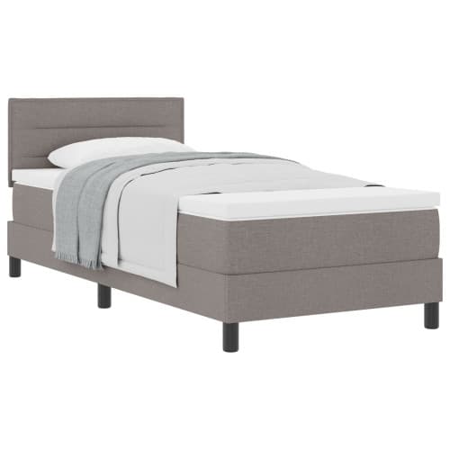 Bäddmadrass med överdrag Taupe 90x200 cm Tyg