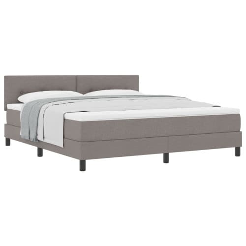 Box Säng med Madrass Taupe 180x200 cm Tyg