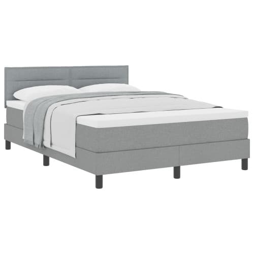 Boxspring säng med madrass Ljusgrå 160x200 cm Tyg